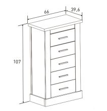 Pack de Dormitorio con Cabecero de 160 x 120 cm + 2 Mesitas de Noche + Sinfonier | Color Cambria y Blanco