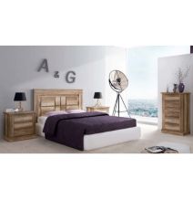 Pack de Dormitorio con Cabecero de 160 x 120 cm + 2 Mesitas de Noche + Sinfonier | Color Cañón (para Cama de 135-140 o 160)