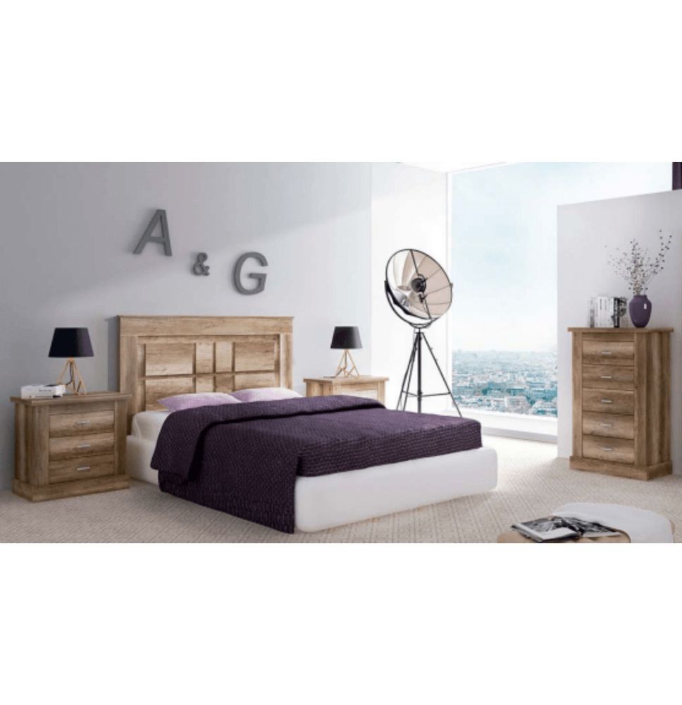 Pack de Dormitorio con Cabecero de 160 x 120 cm + 2 Mesitas de Noche + Sinfonier | Color Cañón (para Cama de 135-140 o 160)